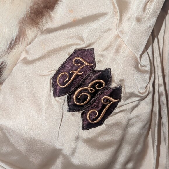 Brown and Cream Patterned Mink Coat